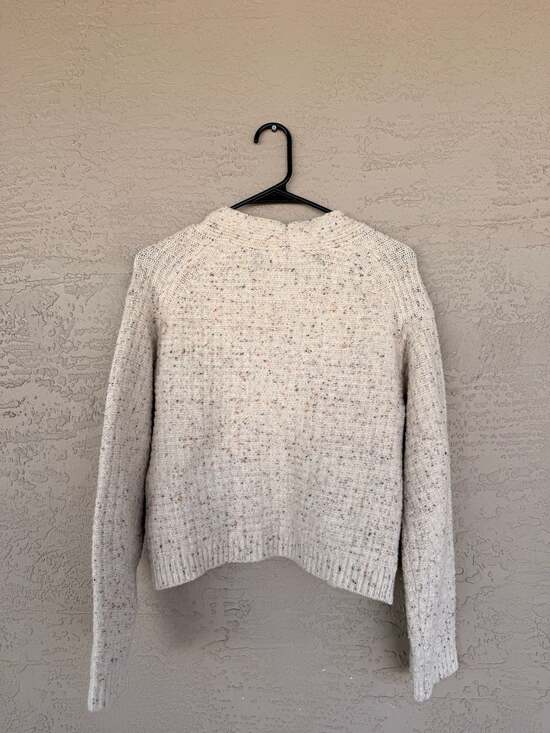 Universal Thread Speckled V-Neck Button-Up Cardigan, Cream Multi-Color, Size XS - Picture 4 of 4